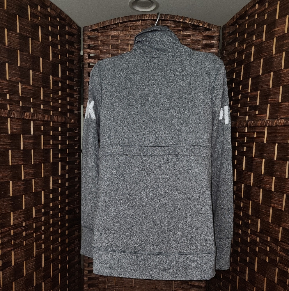 Victoria Secre Pink Women's Pullover Gray/Neon Yellow Mock Neck Athletic Sz Smal - Picture 6 of 8